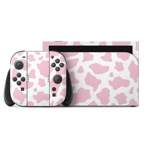 Pink Cow Print Nintendo Skins